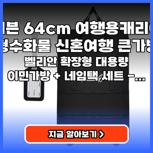 여행용 이민가방 신혼여행 짐 늘어도 안심 확장형 대용량 제품 추천
