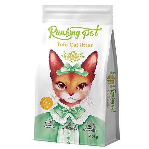 RUNLONG 고양이 두부모래 무분진 초강력탈취 초속결단 변기처리대용량 1.5mm - 모래 상품 이미지