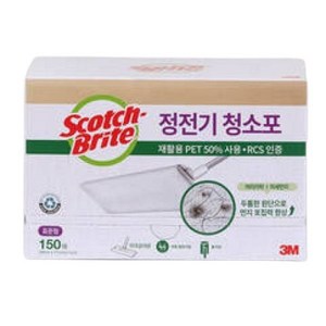 (정품) 3M 스카치브라이트 정전기청소포 대용량 재활용 PET 150매 표준형