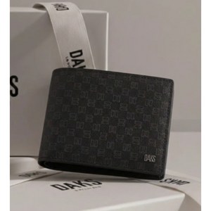 닥스 은은한 DD 로고 패턴 클래식 남성 소가죽 반지갑 (선물포장)