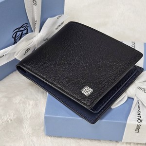 백화점 정품 루이까또즈 블랙 네이비 투톤 스티치 포인트 남성 반지갑 (선물포장)