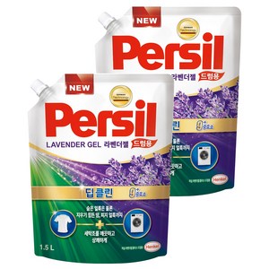 퍼실 라벤더젤 플러스 드럼용 액상세제 리필, 1.5L, 2개
