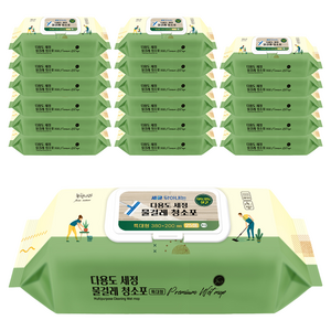 녹색나라 다용도 세정 물걸레 청소포 캡형 25매, 18개