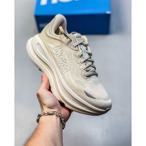 호카호네 원 본디 9 편안한 마모 통기성 스니커즈 러닝화 남성용 베이지 클리프톤 1162011-OLTM