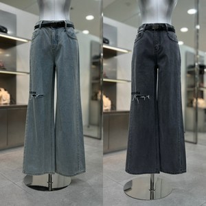 에고이스트 레터링 와이드 벨티드 데님팬츠 ER4JP900HJ_DG