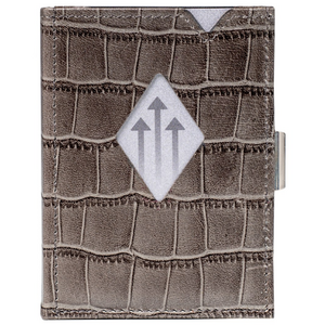 익센트리 3단 카드 반지갑 멀티카이만그레이