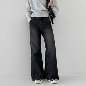 라라온 여성용 롱/기본/숏 기장 3단 데일리 스트레이트 와이드 데님 팬츠 25TSP3374