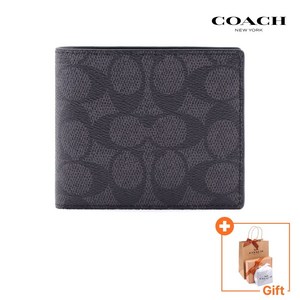 [국내백화점A/S] 코치 반지갑 남자 명품 가죽 지갑 슬림 ID 빌폴드 CY394QBMI5