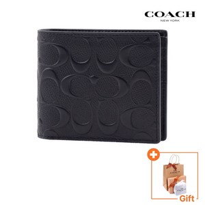 [국내백화점A/S] 코치 반지갑 남자 명품 가죽 지갑 슬림 ID 빌폴드 CR957BLK