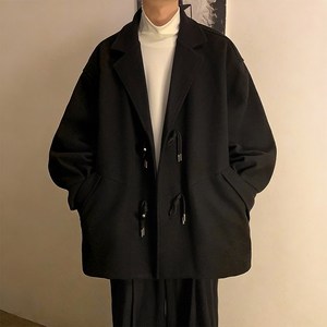 남성 모직 숏 더플 코트 가을겨울 릴렉스 핏 캐주얼 트렌치코트