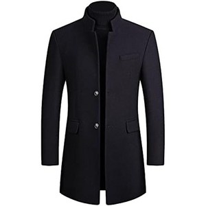 루 시크 남성 싱글 가슴 트렌치코트 버튼 다운 코트 따뜻한 드레스 완두콩