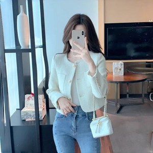 ANYOU 트위드 자켓 여성 봄 가을 프렌치 명품 스타일 럭셔리 룩 오피스룩 데일리 숏 아우터