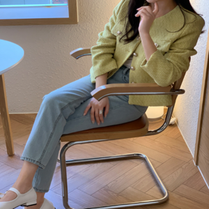 [ 제작상품] 블루라벨 디자인 노카라 트위드 여성 자켓 (2color) 빅사이즈 추가